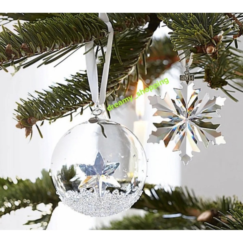 NIB Swarovski Christmas Ball 2014 With Star Inside Crystal Ornament #5059023 - Picture 2 of 6